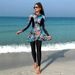 Muslim Swimsuit Conservative Long Sleeve Long Pants Swimwear Set 2025 Print Splicing European Fashion Women's Swimsuit Cover Up_ecoleips.com