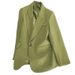 Autumn Women's Slim Fit Blazer Jacket Single Button Casual Office Wear Petite (Black, Ivory, Cream Green, Dark Brown)_ecoleips.com