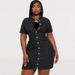Women's Clothing Plus Size Women's Collared Short Sleeved Button Down Denim Dress For Formal & Casual For Women_ecoleips.com