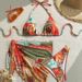 Women's Clothing Floral Print Three Piece Bikini Set Women's Tie Up Swimsuit Sexy Style Inspired Apron Swimwear_ecoleips.com