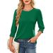 Women's Clothing Loose Casual Printed Five Point Sleeve Round Neck T Shirt Tops For Women_ecoleips.com