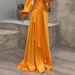 Women's Clothing Waist Pleated Slim Long Skirt Floor Length Dress_ecoleips.com