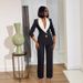 Elegant Contrast Lapel Blazer & Pant Set – European-Inspired Office Wear For Women (Black, Beige, Brown)_ecoleips.com