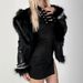Black High Neck Sleeveless Openwork Dress Slim Fit Short Design with a Slit Sexy Style Niche Bodycon Skirt Women's Clothing_ecoleips.com