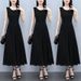 Elegant Black Sleeveless Maternity Dress Slimming Long Summer Gown Mommy Fashion Midi Dress Casual Chic Maternity Wear_ecoleips.com