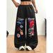 Women's Clothing Hip Hop Streetwear Printed Casual Pants Wide Leg Jazz Dance Versatile Trousers Summer Spring/Autumn Regular Fit Polyester_ecoleips.com