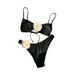 Sexy Floral Bikini Swimsuit For Women - High Waist Brazilian Beachwear With Adjustable Straps & Removable Padding, Soft Nylon Blend Fabric_ecoleips.com