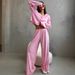 Pink Comfortable Warm Sleeve Long Pants Pajama Set European And American Autumn New Women's Homewear_ecoleips.com