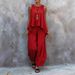 Women's Summer Casual Fashion Sleeveless Wide Leg Pants Set New European And American Style Two Piece Set Trendy Cross Border Style_ecoleips.com