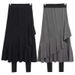 Women's Clothing Women's Large Size Irregular Two Piece Leggings Skirt 200 Pounds High Waist Fishtail Skirt Trousers_ecoleips.com