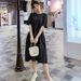 Summer New Korean Fashion Patchwork Round Neck Short Sleeve Maternity Dress_ecoleips.com