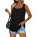 2026 New Wish European And American Hot Summer Sleeveless Square Neck Solid Color Tank Top T-Shirt Cross-Border_ecoleips.com