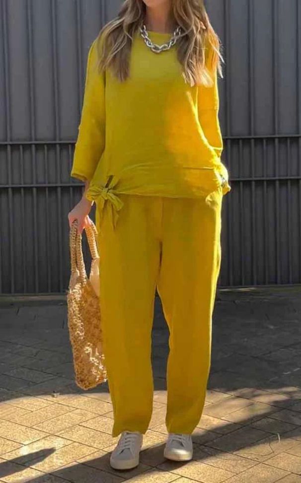 Women's Clothing Women's 2-Piece Set Plus Size Cotton And Linen Shirt Suit High Waist Loose Trousers_ecoleips.com