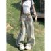 Women's Clothing Hot Girl Retro Distressed Ripped Wide Leg Jeans Women's High Waist Loose Slim Straight Trousers Trendy_ecoleips.com