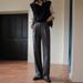 Elegant High-Waisted Wide-Leg Pants For Women - Office Trousers With Draped Fabric, Straight Cut & Slimming Fit_ecoleips.com