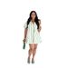 TW840 European And American Cross-border Women's Spring/summer Fashion Elegant V-neck Puff Sleeve Striped Pocket Loose_ecoleips.com