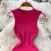 Summer Knitted Bodycon Sexy Dress 2026 O Neck Sleeveless Ruffled Party Sundress High Street Elastic Slim Short Dress_ecoleips.com
