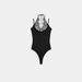 Women's Clothing Patchwork Lace Halter Neck Bodysuit Casual American Style Fashionable Polyester Clothing_ecoleips.com