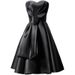 Women's Clothing Host Performance Temperament Satin Retro Little Black Dress Birthday Adult Ceremony Small Dress_ecoleips.com