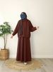 Verve 2025 New Muslim Women's Clothing Solid Color Knitted Loose Hooded Top Set_ecoleips.com