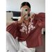 2025 Women's Autumn New Embroidered Floral Button Long Sleeve Cardigan Shirt_ecoleips.com