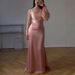 Women's Clothing Sexy Hip Wrapped Mesh Pleated Evening Dress_ecoleips.com