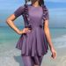 Women's Clothing Fashion Women's One-Piece Skirt Swimwear Pure Desire Conservative Slim Style For Seaside Holiday_ecoleips.com