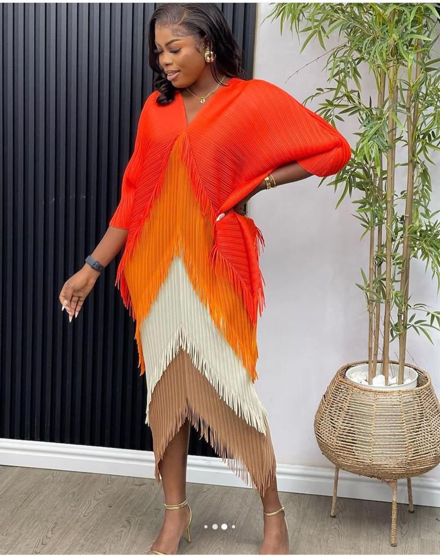 High-End Women's Tassel Dress Autumn Wear Mature Style Contrast Color Splicing Trendy Niche Design For Ladies_ecoleips.com