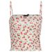 Women's Floral Print Halter Neck Camisole Sexy Tight Fitting Short Top For Spring Summer Autumn_ecoleips.com