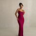 Verve Women's Summer New Off-Shoulder Satin Strap Backless Sexy Slim Evening Gown Long Dress_ecoleips.com