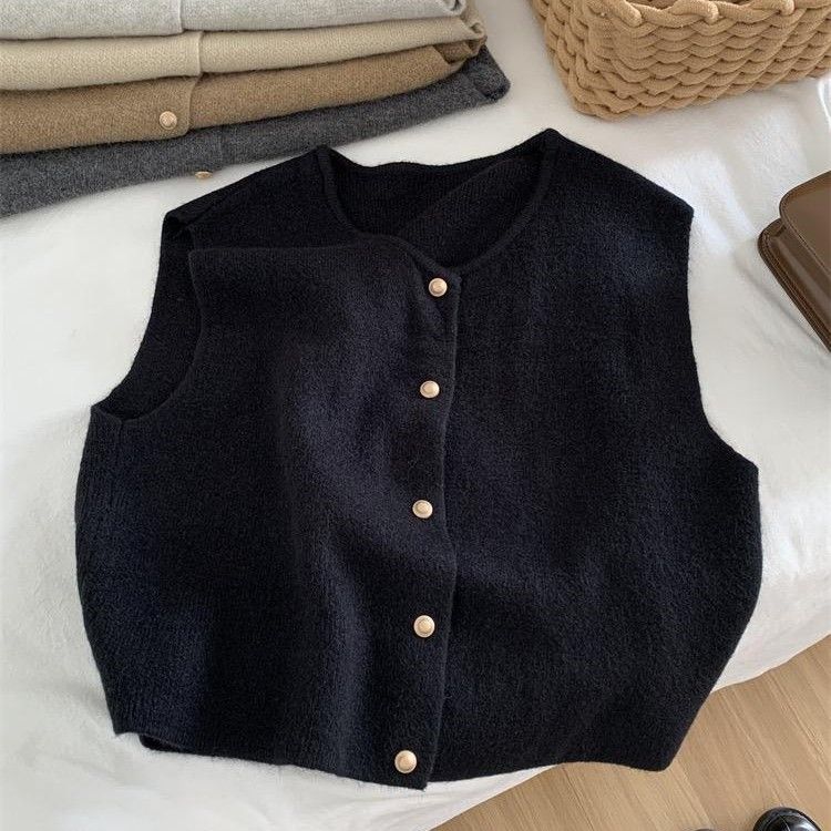 K Vest, Loose Plus Size Knit Sweater, Versatile And Fashionable New Style, Thin Base, Casual. No Accessories_ecoleips.com