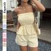 Voya Women's European And American Casual Simple Strapless Ruffle Shorts Set Women's Clothing 2026 Summer_ecoleips.com