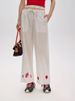 Suitable For All Seasons Si Designer Patch Embroidery Linen Wide-Leg For Women 25 Summer Fashion Casual Elastic Drawstring Long Pants 7891_ecoleips.com