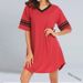 Color Blocked Loungewear V Neck Long T-Shirt Youth Casual Unisex Irregular Hem_ecoleips.com