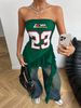 Women's Strapless Digital Print Ruffled Trim Camisole Summer Top Slimming American Hot Girl Style Outerwear_ecoleips.com