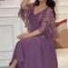 Women's Clothing Spring And Summer Shawl A Line V Neck Evening Dress_ecoleips.com