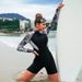 Women's Long Sleeve Zippered Printed Swimsuit Tight Fitting European American Style Surfing And Snorkeling Sports Competitive Boxer Shorts_ecoleips.com