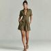 Women's High Waist Short Sleeve Jumpsuit Casual Loose Temperament Fashionable Solid Color Independent Website Cross Mirror 2026 Summer_ecoleips.com