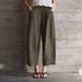 Spring Style Women's Pure Linen Cropped Pants Elastic Waist Carrot Fit Loose Long Straight Leg Slimming Versatile Pure Linen Pants_ecoleips.com