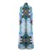 Middle Eastern Cross-border Muslim Women's Long D, High-end Printed Loose-fitting Tie-neck Over-the-knee Plus-size_ecoleips.com