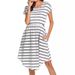 Women's Clothing Hot Selling Striped Multifunctional Striped Maternity Dress Mother Nursing Dress_ecoleips.com