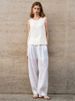 Old Qianfeng Linen Vest Slack Sleeveless Linen Shirt Women's Summer Simple Inner Casual Crew Neck Top_ecoleips.com