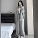 948#Women's Sports Suit 2025 Spring And Autumn Korean Version Loose Hooded Fashionable Casual Running Two-Piece Set_ecoleips.com