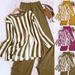 Women's Clothing Two Piece Striped Long Sleeved Top And Elastic Waist Pants Casual And Comfortable Suit_ecoleips.com