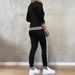 Women's Clothing Women's Suits, All Match Printed Patchwork V Neck Long Sleeved Top With Elastic Waist Pocket Trousers, Two Piece Suit_ecoleips.com