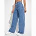 High Waisted Straight Leg Jeans Women's Loose Fit Wide Leg Pants Autumn Winter Solid Color Denim for Petite European American Style_ecoleips.com