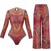 Smart Swimsuit for Russian Women Sun Protective One Piece with Long Pants Regular Size Polyester Sexy Style Vacation Wear_ecoleips.com
