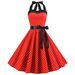 Foreign Trade Cross-Border Women's Summer New Retro Polka Dot Strap Large Swing Dress, Plus Size Dress_ecoleips.com