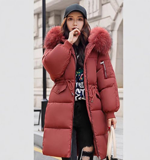 Women's Long Hooded Puffer Jacket , Winter Coats For Women, Oversized Streetwear Fashion, Warm Thickened Polyester Cotton Blend Outerwear_ecoleips.com