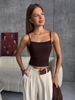 Women's Slim Fit Halter Top Sexy Pleated Mesh Versatile Waist Cinching Flattering Top_ecoleips.com